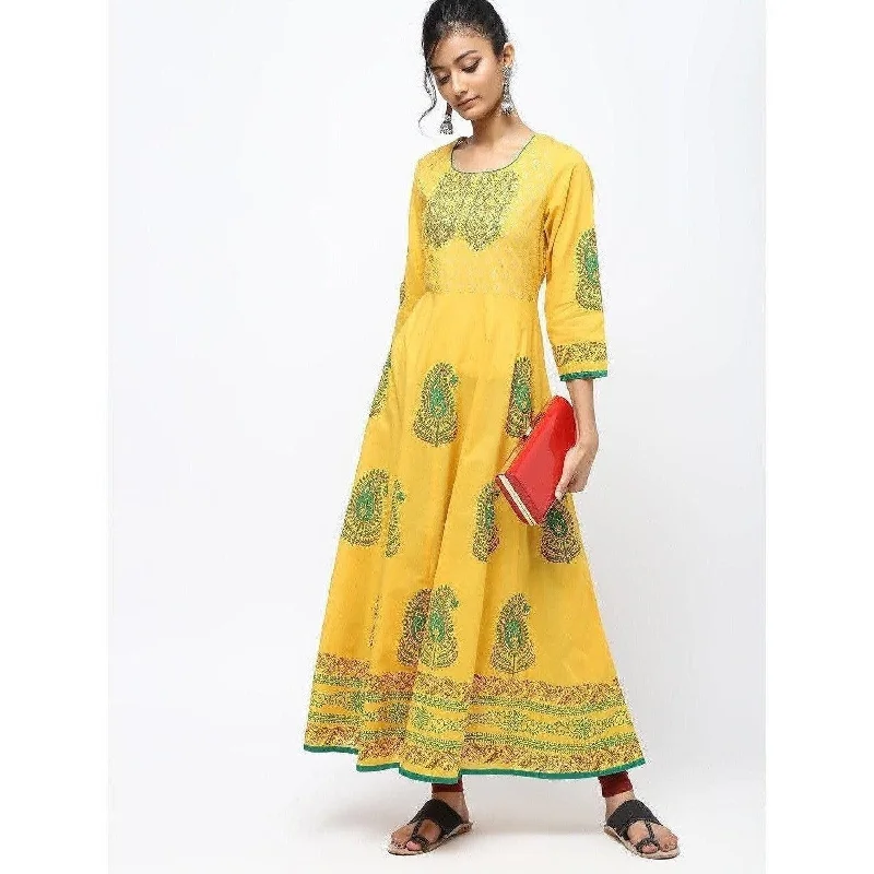 Cheera Kalidar Anarkali With Colorfull Print Kurts