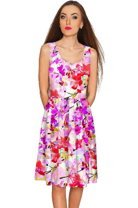 Orchid Caprice Mia Fit & Flare Pink Floral Dress - Women