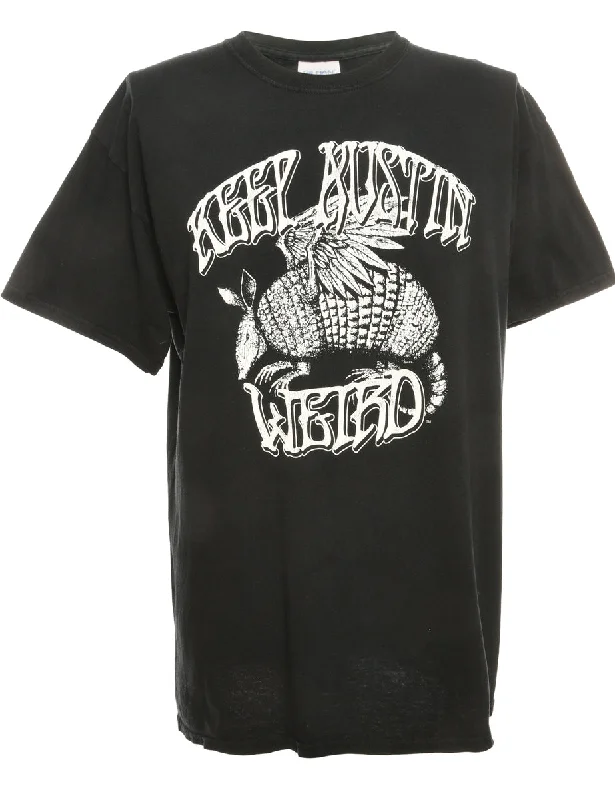 Black Printed T-shirt - M