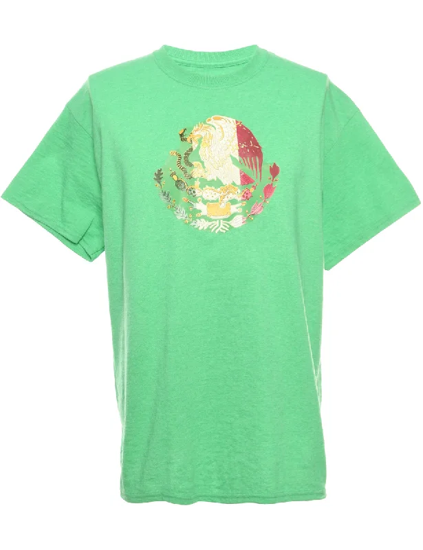 Light Green Printed T-shirt - L