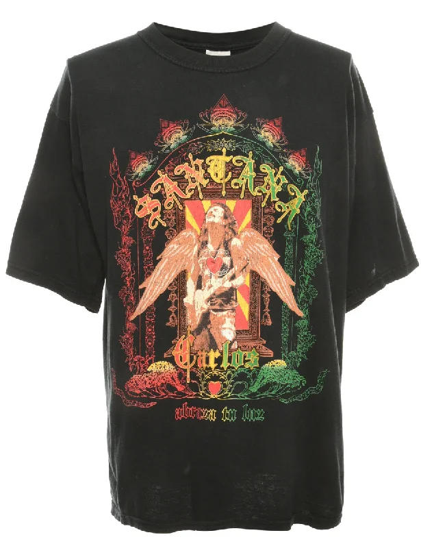 Santana Carlos Black Gildan Printed T-shirt - L