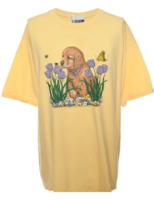 Yellow Animal T-shirt - XL