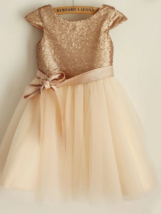 Gold Sequins Bridesmaid Dress