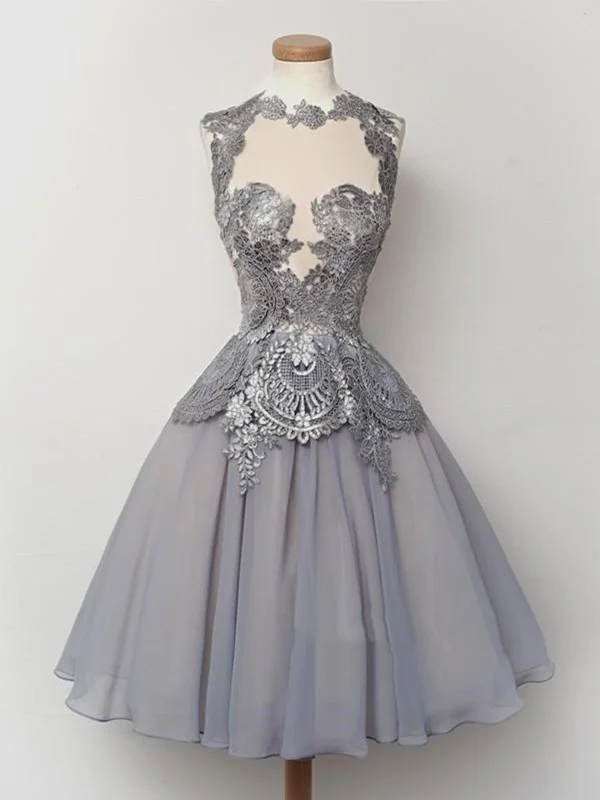 High Neck Short Lace Prom Dresses, Short Formal Dresses, Graduation Dresses, Homecoming Dresses