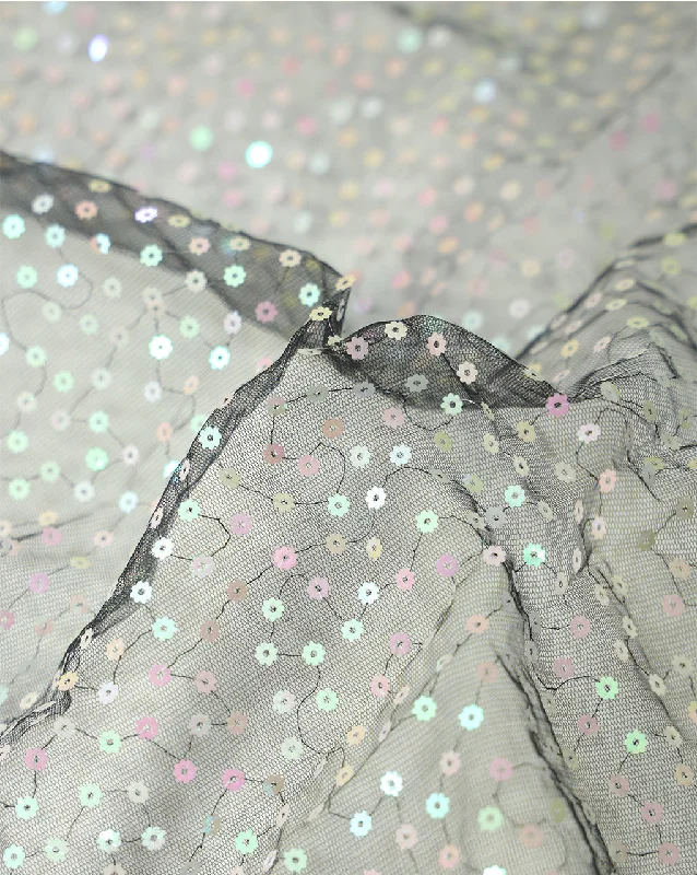 POLYESTER NET SEQUINS FABRIC