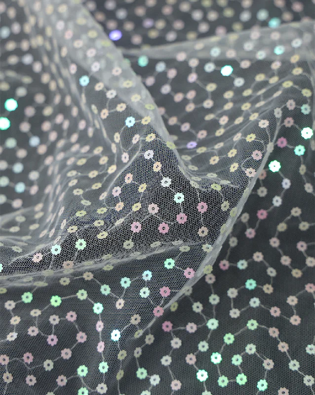 POLYESTER NET SEQUINS FABRIC