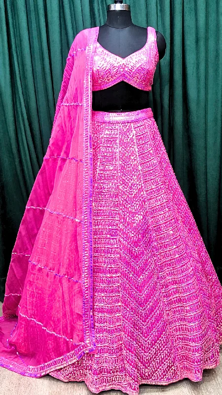 Rani Organza Lehenga With Sequins